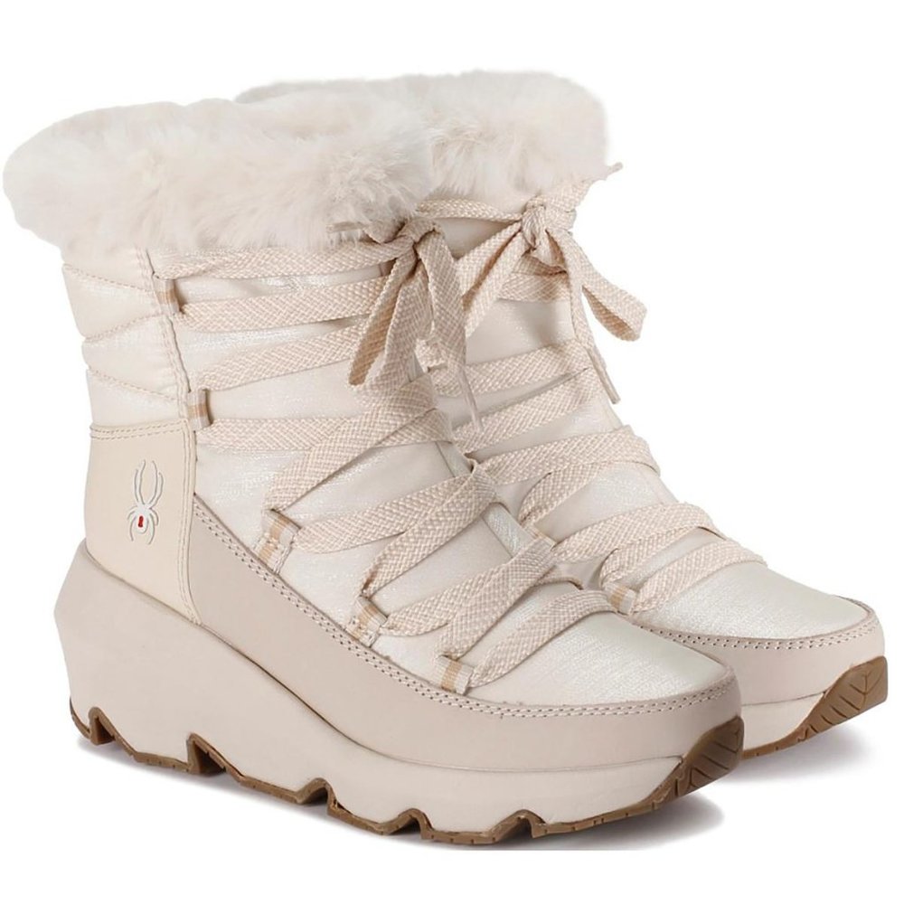 Spyder Camden Faux Fur Trim Waterproof Insulated Boot Women Ivory CREAM Beige 10